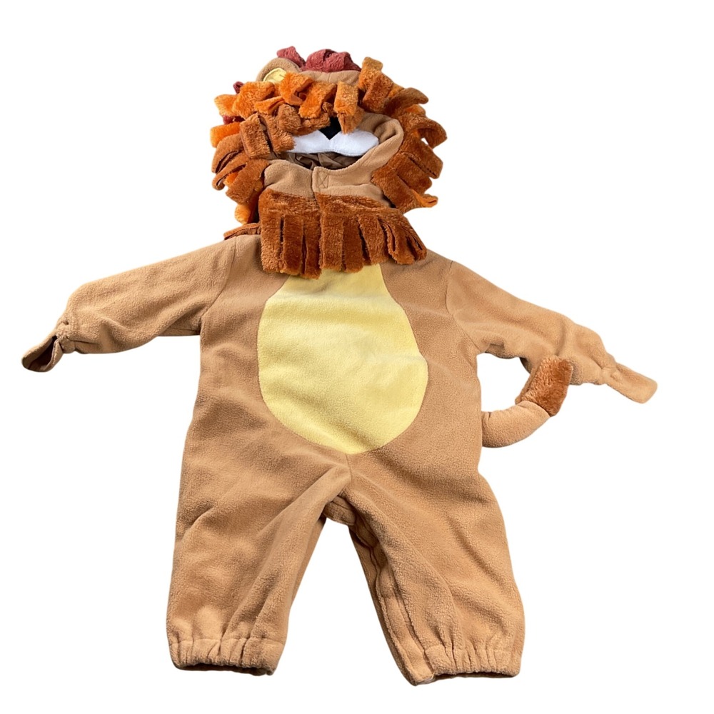 Spooktacular Creations Lion Costume Baby 6-12M Brown Fleece Jumpsuit Halloween